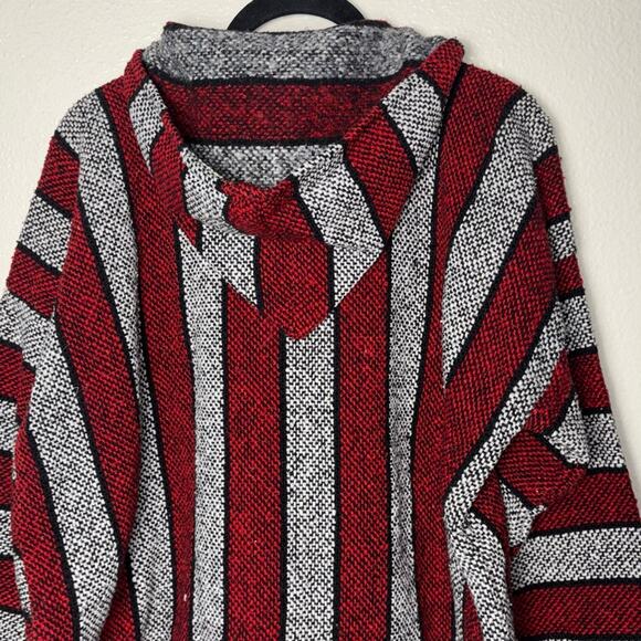 Mexican Baja Hoodie Sweater red and gray unisex - Picture 14 of 16